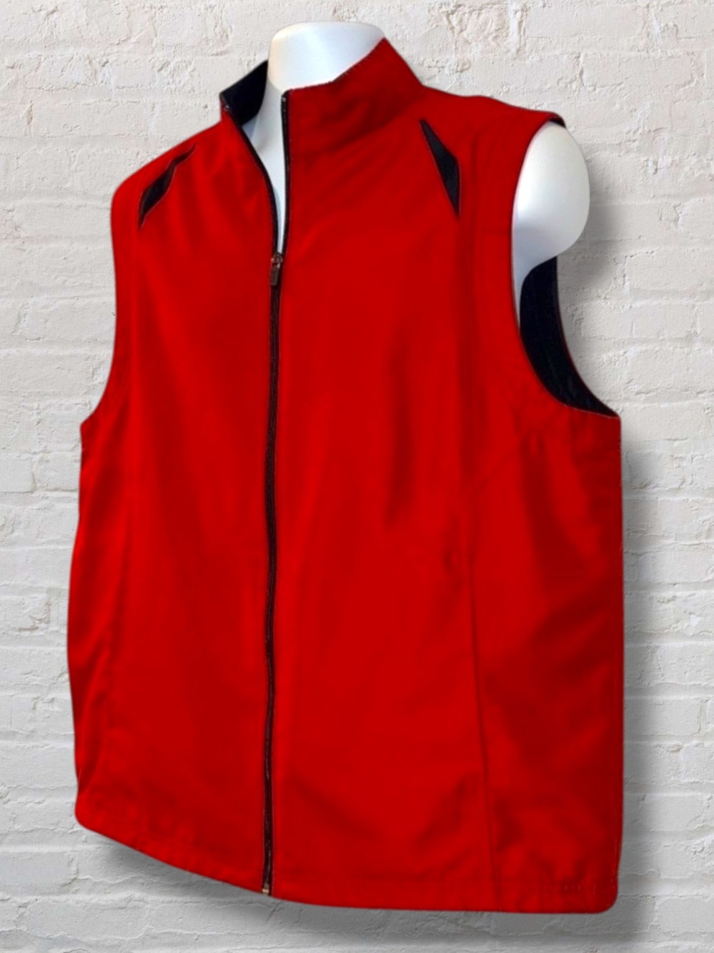 PGA Tour Mens Vest Medium Red Black Full Zip Golf Performance Fleece-Lined - Picture 4 of 8